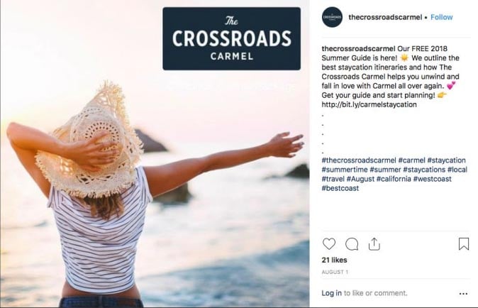 The Crossroads carmel instagram post example 46Mile